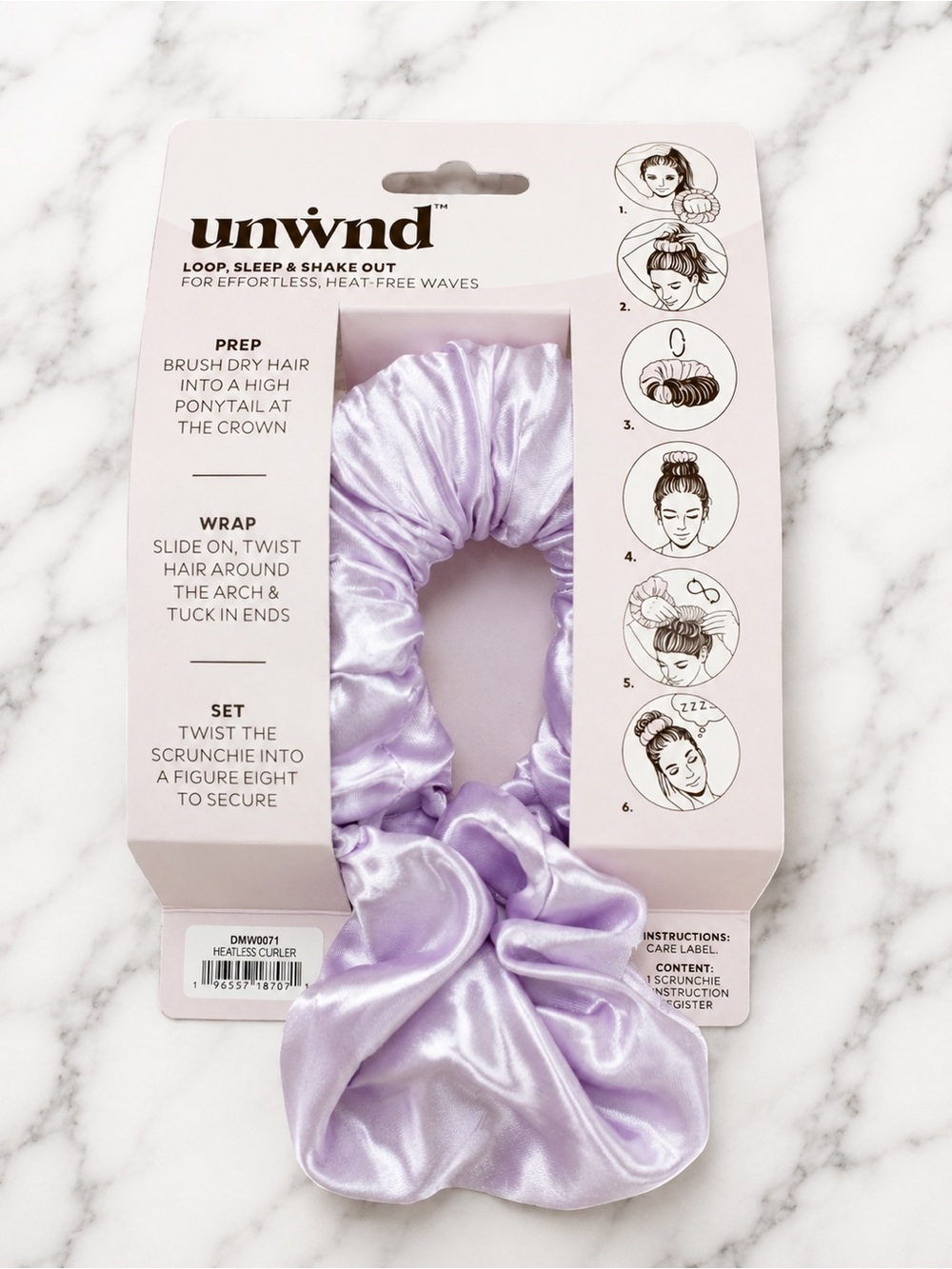Heatless Curler Satin Scrunchie - Lilac - Picture 2 of 2
